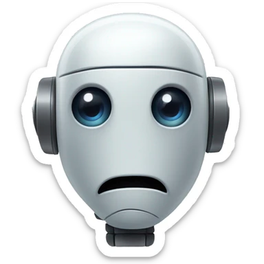 robot with eyes crossed and tongue sticking out sticker