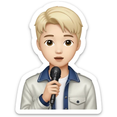 K-pop idol with microphone sticker
