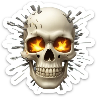 Skull mund blown sticker