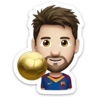 Messi with eight gold ball sticker