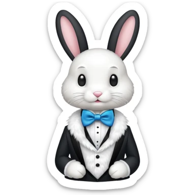 tuxedo bunny with blue bowtie sticker