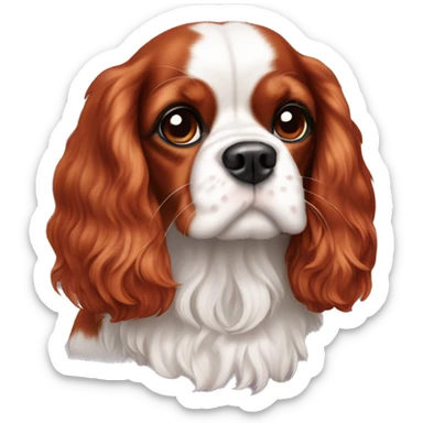 Ruby coloured cavalier King Charles sticker