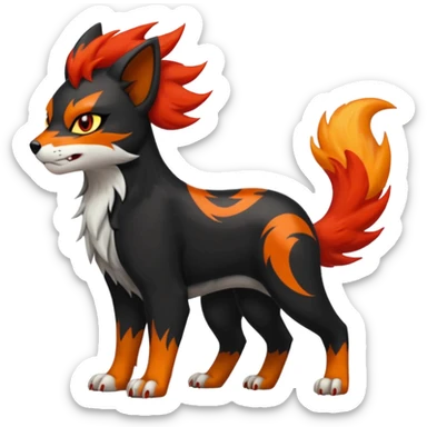 Houndour-Torracat-Fakémon-hybrid-creature (full body)  sticker