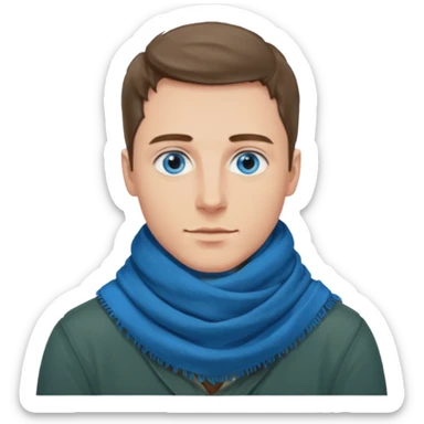 hold men blue eyes, art painting scarf sticker