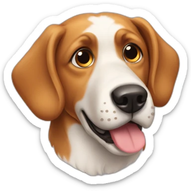 Dog with big etes sticker