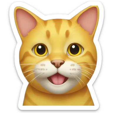 default yellow cat with paw covering mouth  sticker