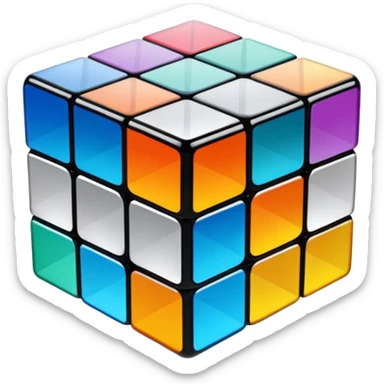 Transparent glass Rubix cube sticker