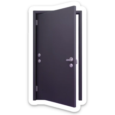 door being unlocked, door slightly open with light shining through sticker