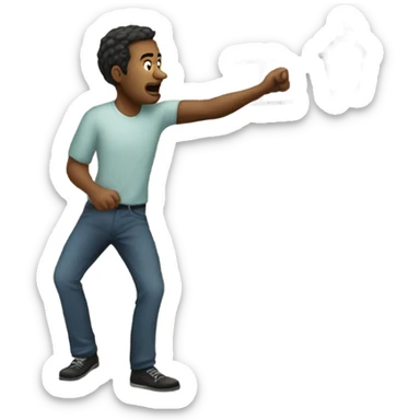 A man point to get out of a house that he is in sticker