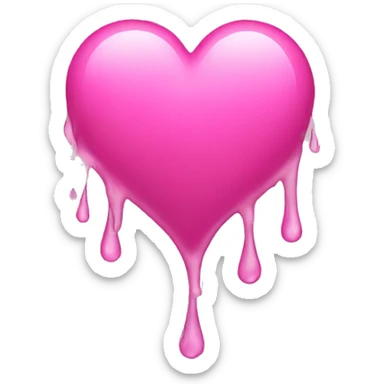 Pink Heart with rain  sticker