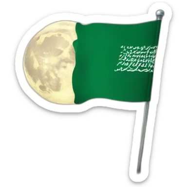 the Saudi flag on the moon sticker