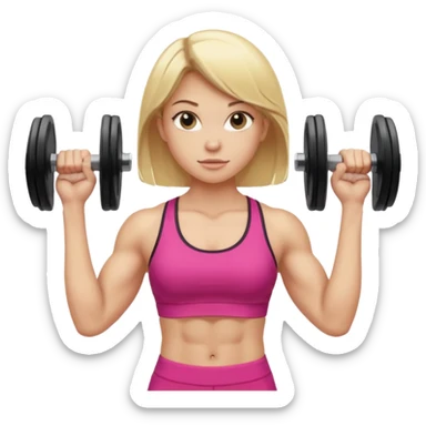 gym chica rubia pesas sticker