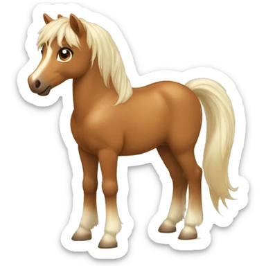 Poney de taille moyenne couleur caramel sticker