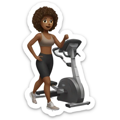 Brown fitness simulator with a girl sticker