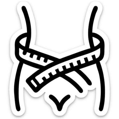 tape measure forming a loop around a waist, clean lines, easy to identify, no text sticker