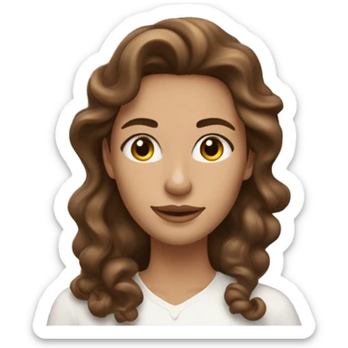 A woman with long curled brown hair with white skincare cream on her face  sticker