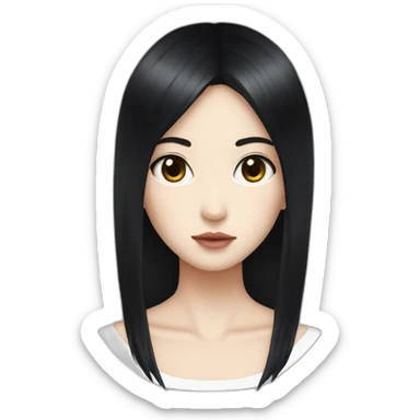 tomie girl black hair sticker
