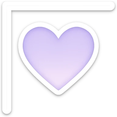 heart with a soft lavender gradient, clean digital illustration sticker
