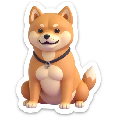shiba inu, with muscles and abs sticker