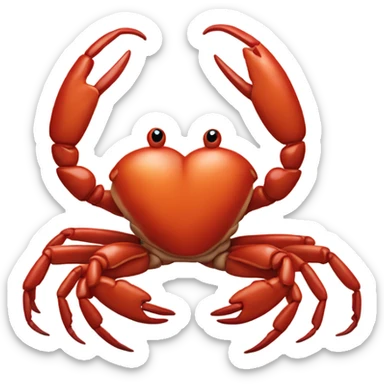 Heart crab sticker