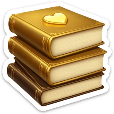 books, golden glow sticker