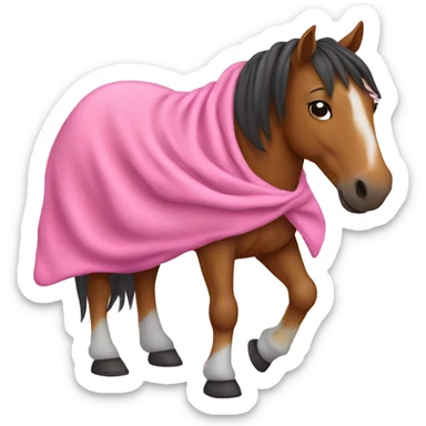 Horse in a pink blanket sticker