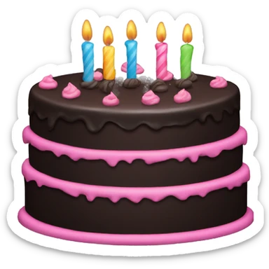 Black birthday cake sticker