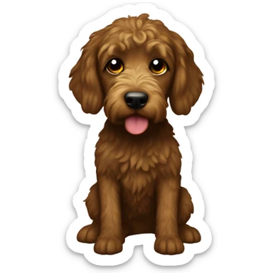 Brown and gold Sproodle sticker