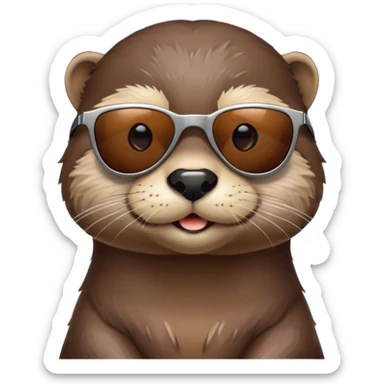 Otter with sunglasses sticker