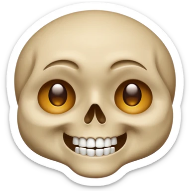 Skull face one eye closed emoji sticker