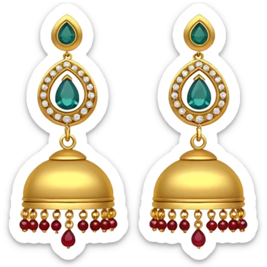 A small beautiful jhumka pair in golden color with very few stones sticker