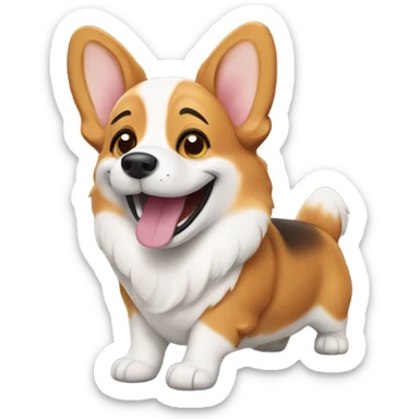 Happy corgi sticker