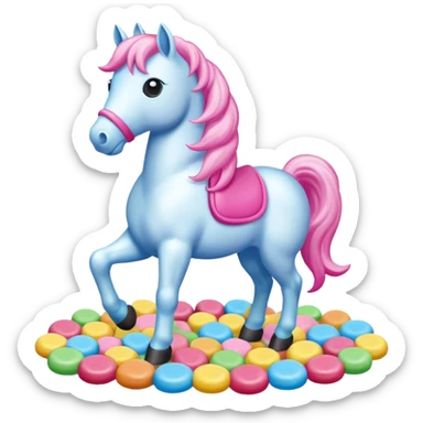 puffy candy horse landscape  sticker