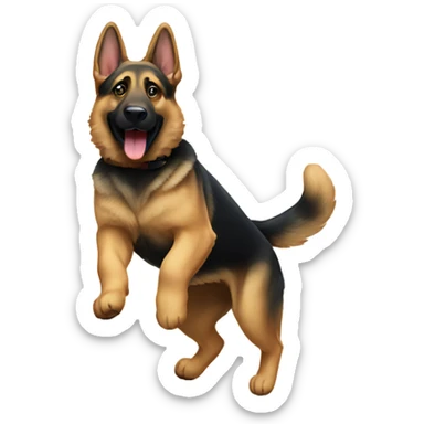 german shepherd standing on high dive  sticker