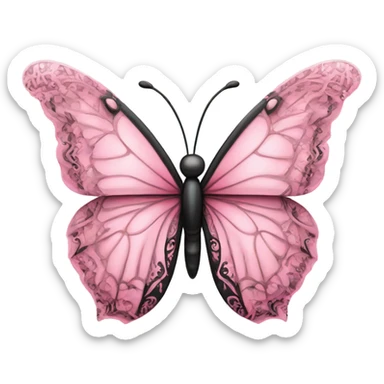 pink butterfly  sticker