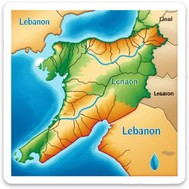 Lebanon map sticker