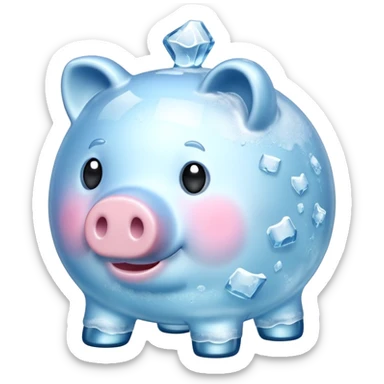  Piggy bank in ice texture sticker