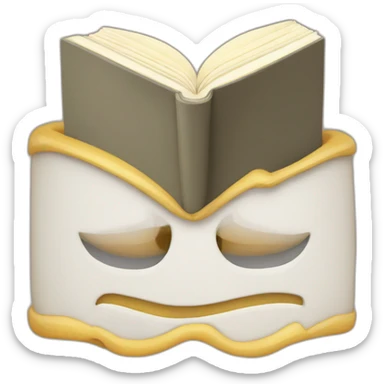 a person with a book where their head should be sticker