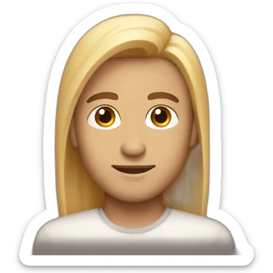 raghav with triangular face , fair skin tone and straight hair , man sticker