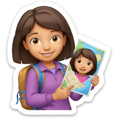 dora the explorer with boots and map emoji sticker