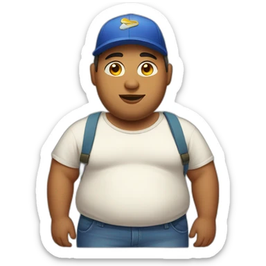 fatty young man in cap and loose clothing sticker