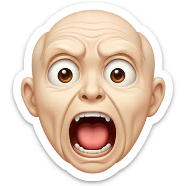 face screaming in fear sticker