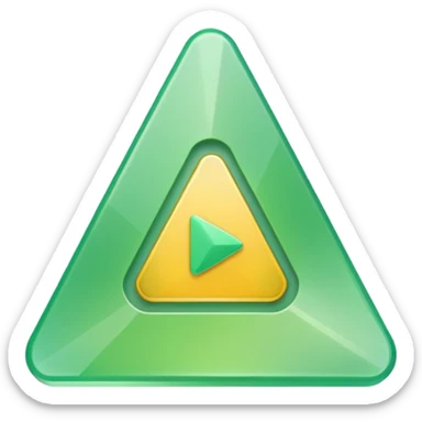 All solid Light green small triangle play button  sticker