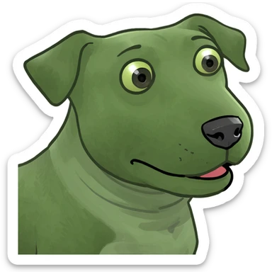 dog standing on gorilla sticker