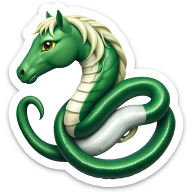I need a slytherin inspired emoji (like emerald green and snakes) and something with a horse sticker