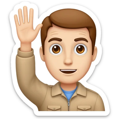 mad face waving bye sticker