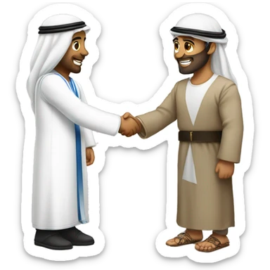 Arab and Israeli  shake hands sticker