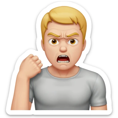 Guy choking himself angry sticker