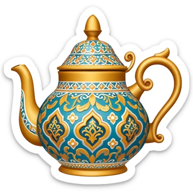 moroccan style ornamented teapot sticker