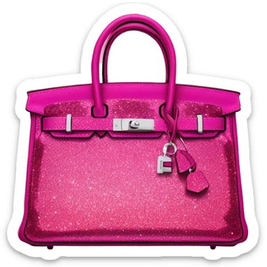 hot pink glittery sparkly diamond Hermes birkin bag sticker